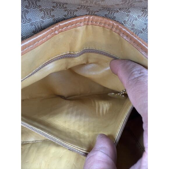 CELINE Vintage Macadam Envelope Clutch Bag*Large clutch*gorgeous - Picture 9 of 15